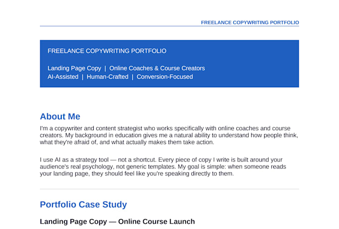 write a high converting landing page for your online course or coaching offer
